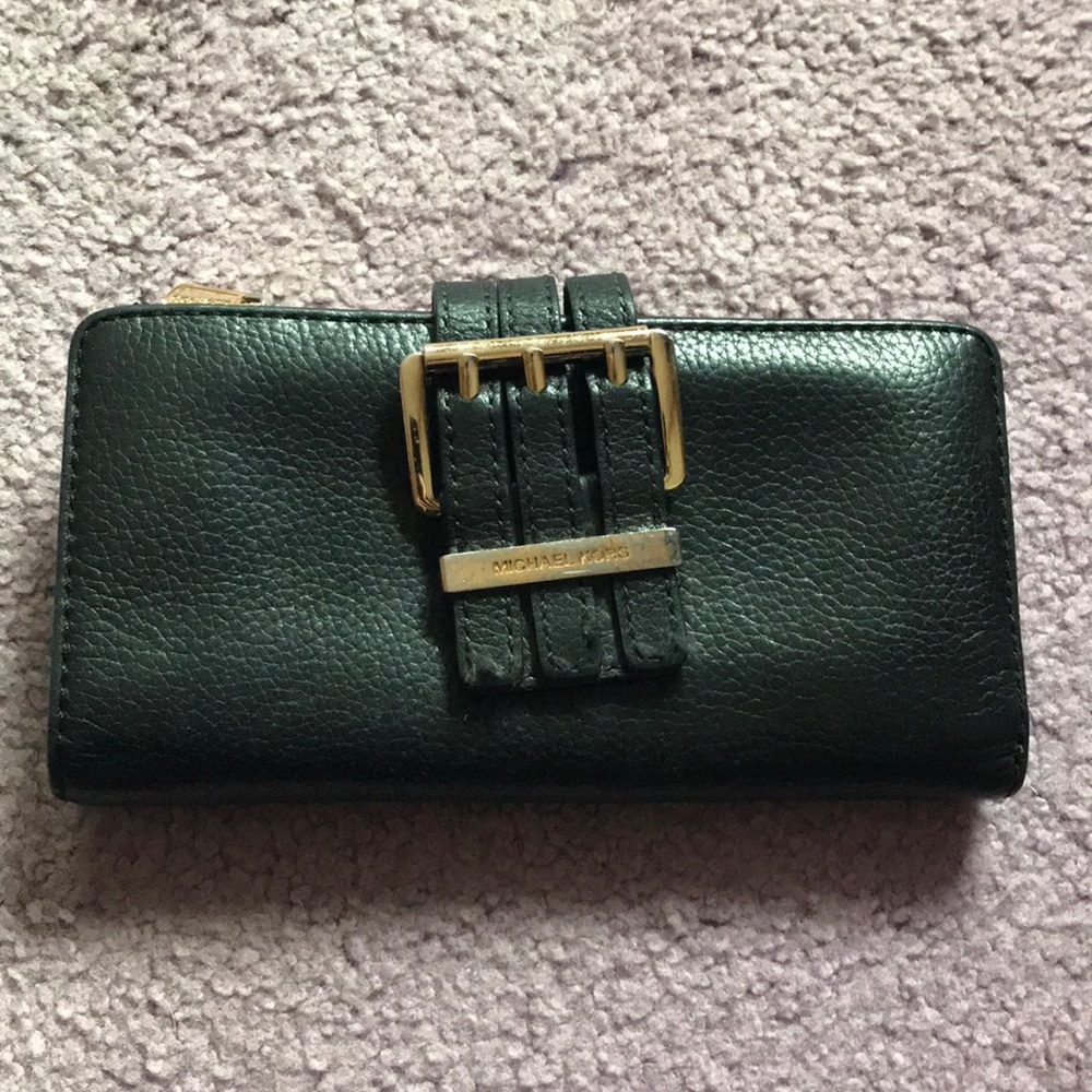 Black and gold Michael Kors leather wallet
